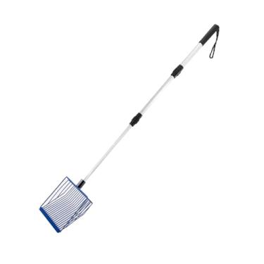 Imagem de Nishiyuenyi Pá de Areia para Gatos de Metal com Cabo Longo, Peneira de Areia para Gatos de Alumínio Confortável, Pá Extensível para Areia para Gatos, Suprimentos, Azul