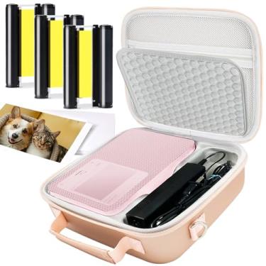 Imagem de Estojo rígido de viagem e KP-108IN tinta de 3 cores e 108 folhas, pacote econômico de papel fotográfico 10 x 15 para impressora fotográfica compacta sem fio Canon SELPHY CP1300 CP1200 CP1500 (caixa