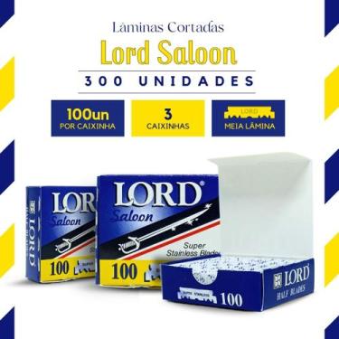 Imagem de 300 Lâminas de Barbearia Lord Saloon Cortada 3 Cxs Com 100