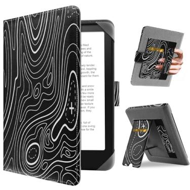 Imagem de HoYiXi Capa universal para Kindle Paperwhite/Colorsoft 2024 de 17.8 cm, compatível com Paperwhite Kobo Clara HD eReader de 17,3 cm, capa protetora com suporte dobrável, preto montanha