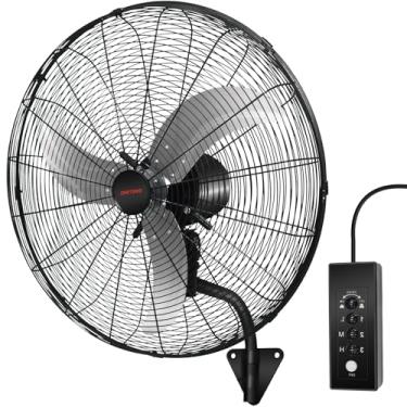 Imagem de ZMRTDWO Ventilador oscilante de montagem na parede de 61 cm, potência de alta velocidade de 3 velocidades, oscilação de 90° e resfriamento de inclinação de 30°, ventilador externo para uso comercial