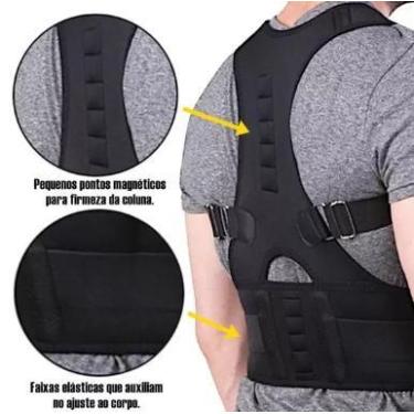 Imagem de Colete Cinta Corretor Coluna Magnetica Costas Postura Modela - MBFIT