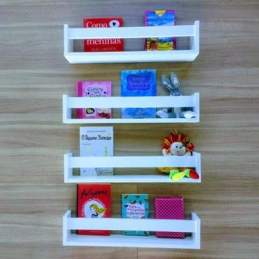 Imagem de Kit De Prateleiras Porta Livros Quarto De Bebê Nicho 4un55cm - Arte Ce