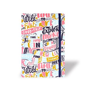 Imagem de Caderneta sem pauta 96 folhas 70g/m² 88x138mm elástico hot stamping Journey Redoma