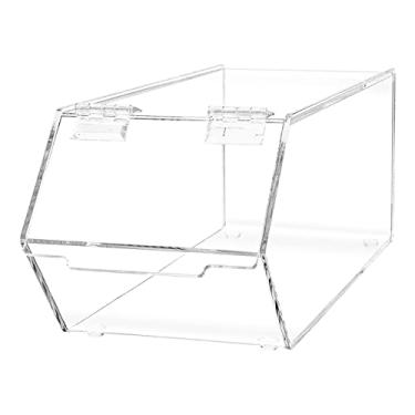 Imagem de Marketing Holders Caixa De Armazenamento Alimentos Com Tampa Articulada Para Coberturas Sorvete 5" X 13" Doces Nozes Granola Cereais E Salgadinhos Sem Montagem Acrílico Transparente Caddy