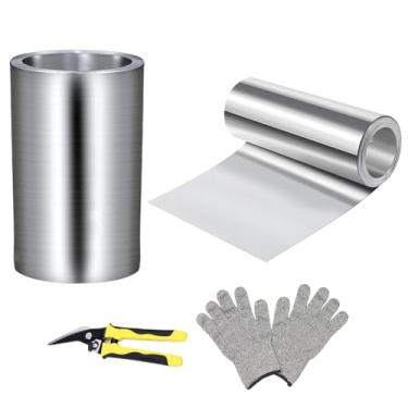 Imagem de Rolo de alumínio piscante para telhado, 30,5 cm x 1,5 m, painéis de teto de alumínio de 0,3 mm de espessura para selar portas de janelas tapume de telhado evitando manchas e musgo