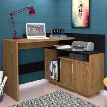 Imagem de Mesa Escrivaninha Nuke Marrom Freijó/Preto - Pnr Móveis