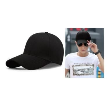 Imagem de 1 Boné Masculino Feminino Liso aba curva Preto básico personalizar Adu