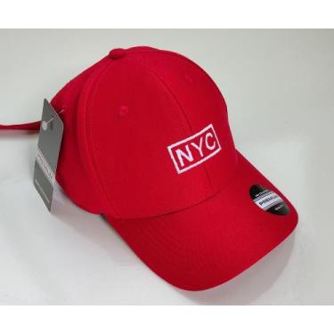 Imagem de Boné Aba Curva NYC Masculino Basebol Fitão - Original Caps, Vermelho