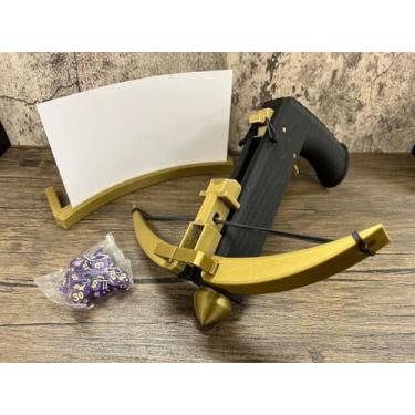 Imagem de MunnyGrubbers - Crossbow Dice Roller - (Bronze) - (Random 7PCS D20 Dice Set Included) - Tabletop RPG - Dice Holder - Dice Popper - Dice Tower - Dungeons and Dragons - DND - D&D - (Bronze)