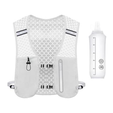 Imagem de simhoa Colete de corrida, mochila com garrafa de água macia, 2 L, colete de hidratação para mulheres e homens, para acampamentos ao ar livre, caminhadas e, Cinza