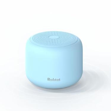 Imagem de Bobtot Alto-falantes Bluetooth portáteis com alça fácil de transportar, mini alto-falante à prova d'água IPX5 sem fio com som estéreo alto, 15 horas de reprodução, bateria recarregável, microfone