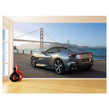 Imagem de Papel De Parede Carro Ferrari Prata Céu Sport 3,5M Car137 - Você Decor