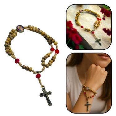 Imagem de Pulseira Terço Nossa Senhora Madeira Imbuia 4 mm - FORNECEDOR 6