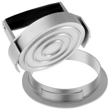 Imagem de Prensa de hambúrguer, prensa de hambúrguer, redonda, 14 cm, espessura ajustável, molde de hambúrguer, molde modelador de hambúrguer, com cabo de madeira, reutilizável, para cozinha doméstica