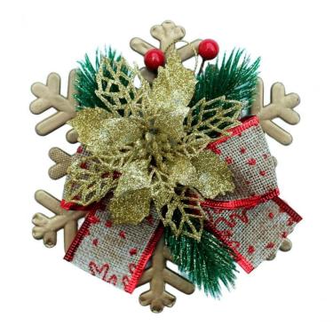 Imagem de Enfeite Pendente Natalino Laço Arranjo Decoração Natal 15cm