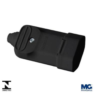 Imagem de Tomada Extensão Plug 2P 20A Com Sistema Prensa Cabos Preto - Margirius