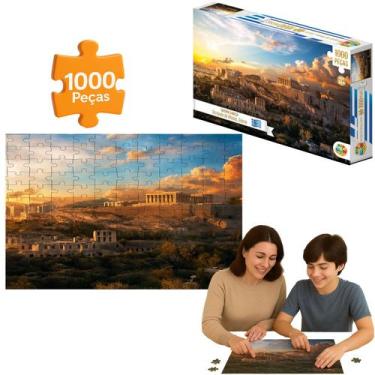 Imagem de Quebra Cabeça Jogo 1000pçs Acropole Atenas Grande Pedaogico - GGB