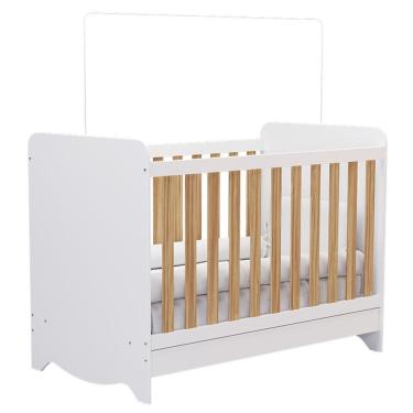 Imagem de Berço Americano Ben 3 Em 1 Branco Brilho/amêndoa - Móveis Peroba