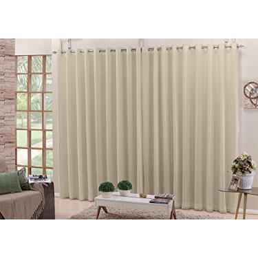 Imagem de Cortina De Varão Voil Pérola 6,00x2,50 Forro Blackout Tecido