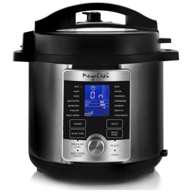 Imagem de Panela de Pressão Elétrica 6L com 8 Predefinições e Painel de Led, 110v, MEGACHEF Electric Digital, Preto