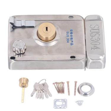 Imagem de Fechadura Externa de Aço Inoxidável 304, Conjunto de Porta Com Trava Antifurto Com 6 Chaves para Segurança Doméstica da Porta de Entrada