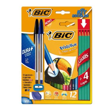 Imagem de Kit escolar Cristal com 20 itens - Bic