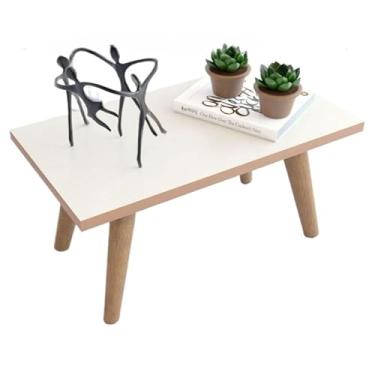 Imagem de Mesinha De Centro Retangular Pé Palito Madeira Sala De Estar(Off White Freijó)