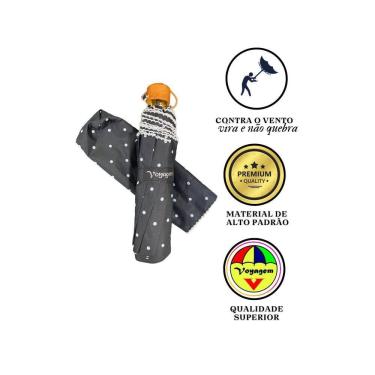 Imagem de Guarda Chuva Reforçado Voyagem 010R - Contra O Vento Preto