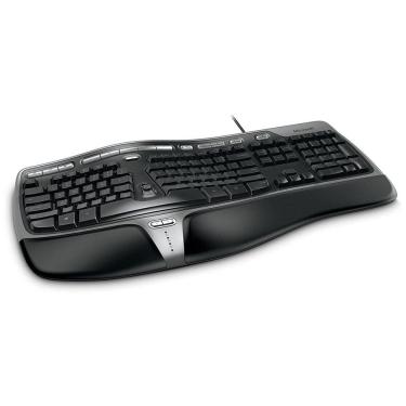 Imagem de Teclado Ergonômico Dividido com Fio Recarregável Reduz a Tensão das Mãos, MICROSOFT 5QH 00001, Preto