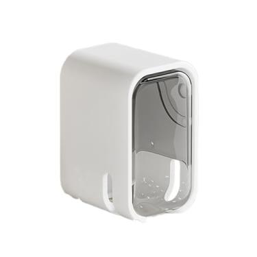 Imagem de Pacote com 2 porta-escovas de dentes simples montado na parede, elegante e sem perfuração, suporte para escova de dentes doméstica