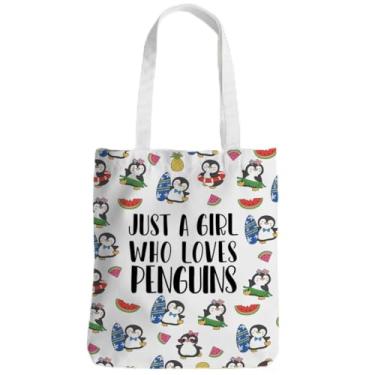 Imagem de Presentes de pinguim lembrancinhas de festa de pinguim decoração reutilizável sacolas de compras de praia sacola de lona para mulheres, trabalho, academia, compras, Natal, aniversário, melhores amigas