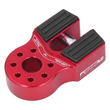 Imagem de Domary Montagem Plana de Manilha de Guincho, Construção Em Liga de Alumínio, Capacidade de Carga de 16.000 Lb, Proteção Lateral de Borracha, Universal para Captador UTV SUV (Vermelho)