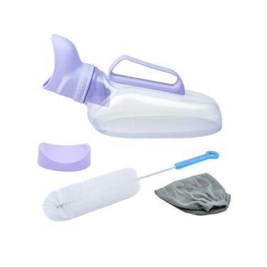 Imagem de Power Senior Mictório para mulheres - Alça portátil com estojo e escova facadas, garrafa roxa para xixi para mulheres, idosos, idosos