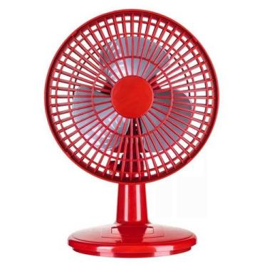 Imagem de Ventilador Mini Turbo 20cm Turbão 20W  Mesa e Parede, 220V, Vermelho