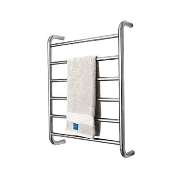 Imagem de ZJYWMM Toalheiro Elétrico Toalheiro para Banheiro Montado na Parede Aço Inoxidável Aquecido Elétrico com Moldura de 6 Barras para Banheiro Termostato Embutido Fácil Instalação