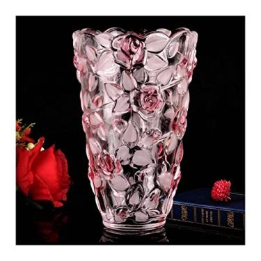 Imagem de Vaso rosa de vidro cristal de luxo leve estilo europeu planta hidropônica artigos de flores ricas bancadas mesa de centro sala de estar vaso de decoração de casa (1)