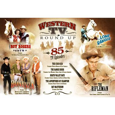 Imagem de Western TV Round Up 85 TV Episodes DVD Set - The Roy Rogers Shows, The Cisco Kid, Death Valley Days, The Adventures of Champion, Rat Mesterson, The Rifleman, The Lone Ranger, Bonanza
