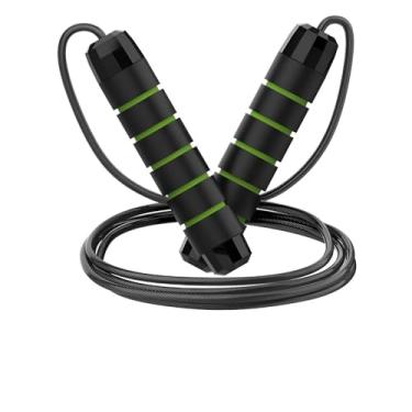 Imagem de Corda de Pular Profissional, Pegadores Antiderrapantes para CrossFit e Treino de Alta Performance (Verde)