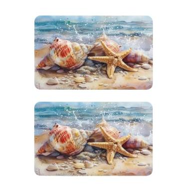 Imagem de Blueangle Conjunto de 2 ímãs de geladeira Shell coral e estrela do mar - Ímãs decorativos engraçados de geladeira de cozinha - Seguro para lava-louças e decoração magnética durável (523)
