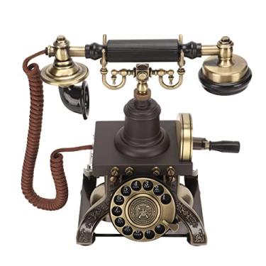 Imagem de Akozon Telefone Antigo Com Mostrador Rotativo - Telefone Fixo Com Fio Vintage para Decoração de Casa Com Volume Ajustável, Acabamento Requintado e Estilo Europeu Exclusivo