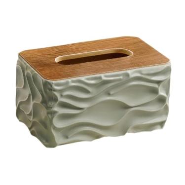 Imagem de Ｂｅｓｇａ Caixa de Lenços de Papel com Tampa, Dispensador de Papel Higiênico E Porta-guardanapos para Cozinha E Quarto, Verde, Tamanho real