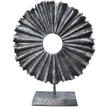 Imagem de LAIKEARTS Escultura decorativa redonda abstrata moderna, decoração de mesa de sala de jantar, estátuas geométricas de decoração de casa, estética de decoração de prateleira, mesas de centro ou