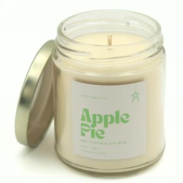 Imagem de Vela perfumada filipina 100% natural de cera de soja derramada à mão, sem parabenos ftalatos, vegana, segura para animais de estimação, aromaterapia ecológica, presente exclusivo (torta de maçã)