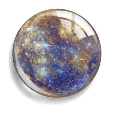 Imagem de 5 peças Oito Planetas Terra Júpiter Lua Tempo Pedra Pedra Pingente de Vidro Chaveiro Ímã Adesivo de Geladeira, Mercúrio, P