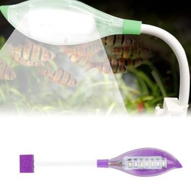 Imagem de Luz de Aquário Pequena Clip LED para em Forma Folha USB com Iluminação Branca e Crescimento Plantas Aquáticas Paisagem Bonita Fácil Usar Segura Alta Brilho Cordão Rotativo 360 Baixo Consumo Energia