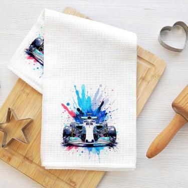 Imagem de Toalhas de cozinha de carro de corrida dinâmicas, pano de microfibra de secagem rápida, panos de prato para secagem de cozinha reutilizáveis bar panos de prato de mão decoração para banheiro