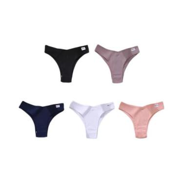 Imagem de Conjunto De 5 Calcinhas De Algodão Femininas Estilo Brasileiro Com Cin