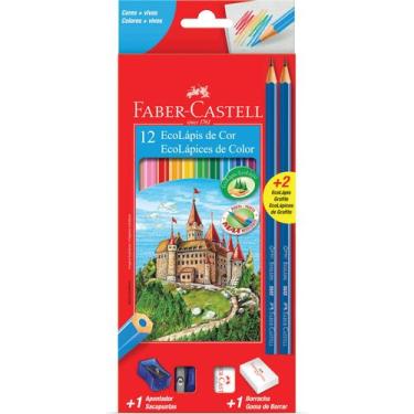 Imagem de Pacote com 12 Faber-Castell Lapis de cor Ecolapis 12 Cores - Faber-cat