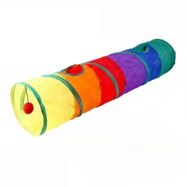 Imagem de Brinquedo Para Pets Túnel Labirinto Para Gatos Colorido Top, Dobrável, Resistente e Fácil de Guardar(9-12)
